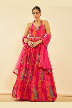 Soch Floral Printed Cotton Flared Maxi Dress