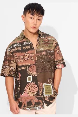 The Souled Store Men Conversational Printed Pure Cotton Casual Shirt