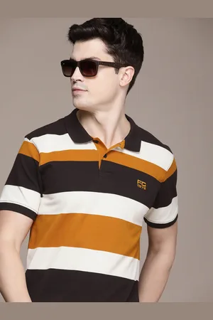 French Connection Colourblocked Polo Collar Pure Cotton T-shirt