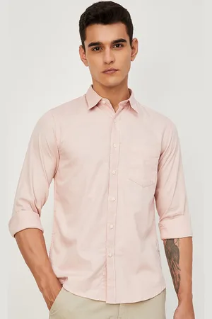 Max Collection Men Spread Collar Solid Cotton Casual Shirt