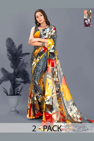 ANAND SAREES Floral Saree Pack of 2