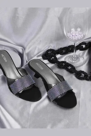 Metro Embellished Kitten Heel Mules