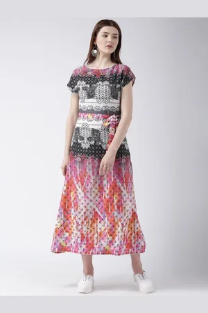 DODO & MOA Women Multicolored Crepe Midi Dress