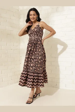 Fabindia Print A-Line Midi Dress