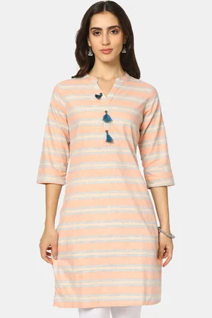 V-Mart Women Pink Striped Kurta