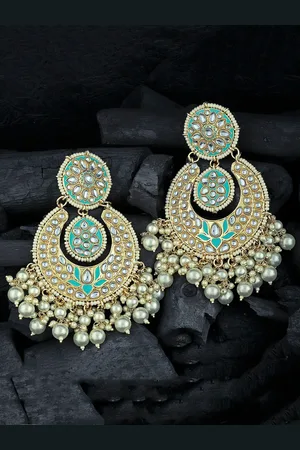 Alamod Gold-Plated Classic Chandbali Earrings