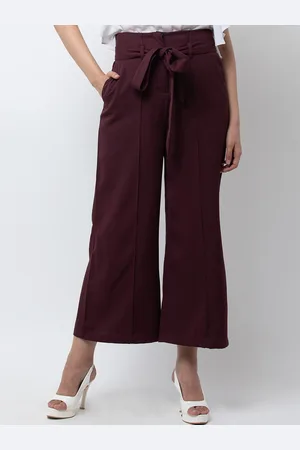 DODO & MOA Women Maroon Regular Fit Solid Culottes