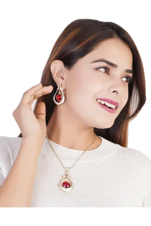 ESTELE Gold-Plated Crystal Studded Jewellery Set