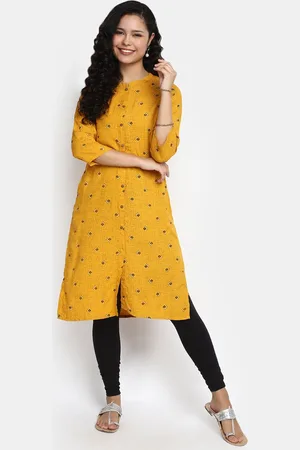 V-Mart Geometric Printed Mandarin Collar Kurta