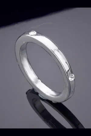 ESTELE Rhodium-Plated Crystal-Studded Finger Ring