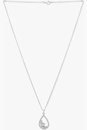 FableStreet 925 Sterling Silver Rhodium-Plated Zircon Handcrafted Necklace