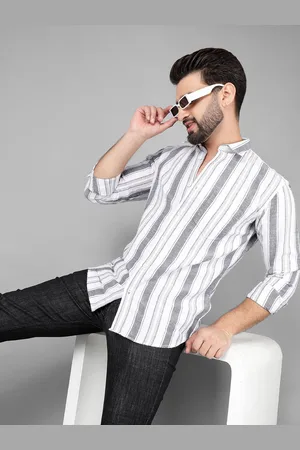 Cobb Men Slim Fit Opaque Striped Casual Shirt