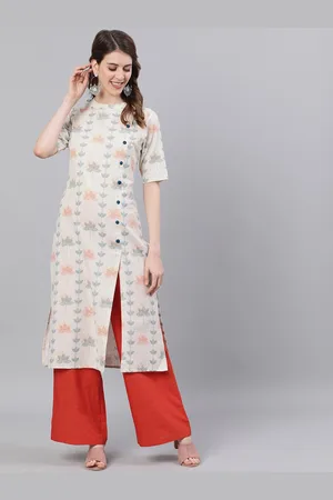 Antaran Women Off White Floral Printed Kurta