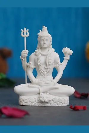 eCraftIndia Set Of 4 Designer Rakhis With Lord Shiva Statue