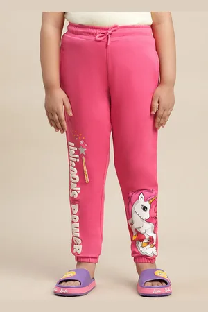 Kidsville Girls Typography Printed Cotton Joggers