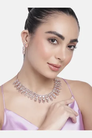 ESTELE Rose Gold-Plated CZ-Studded Jewellery Set