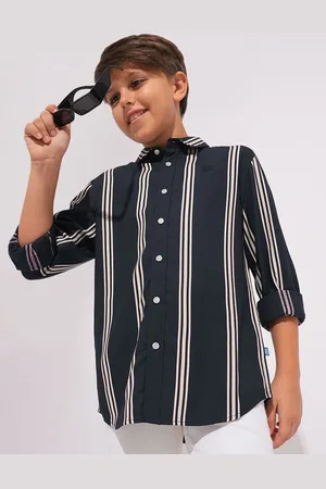 JACK & JONES Boys Opaque Striped Casual Shirt