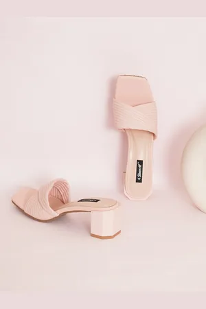 Sherrif Textured Open Toe Block Heels