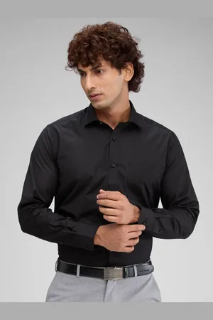 Park Avenue Men Spread Collar Solid Cotton Formal Shirt