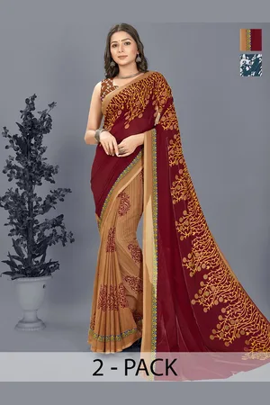 ANAND SAREES Floral Saree Pack of 2