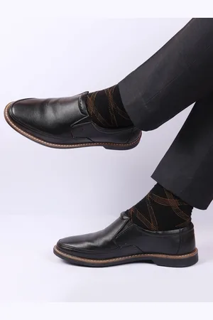 FAUSTO Men Textured Formal Slip-On Shoes