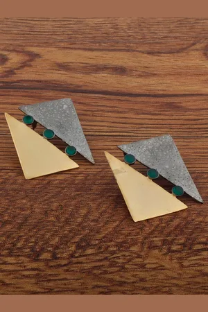 Alamod Gold-Plated Geometric Studs Earrings