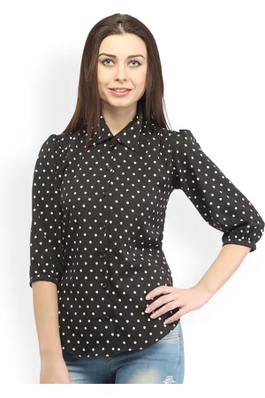 Cation Women Black & White Printed Shirt
