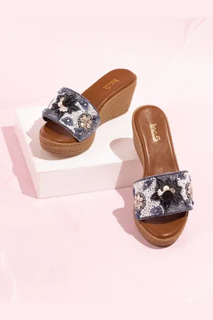 Inc 5 Women Embellished Open Toe Wedge Sandals
