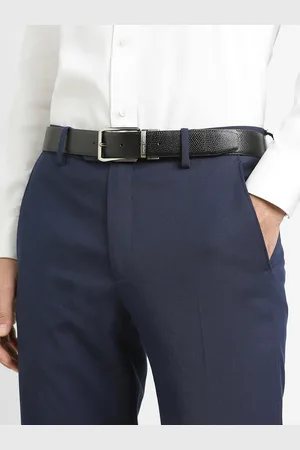Simon Carter Men Textured Leather Reversible Formal Belt