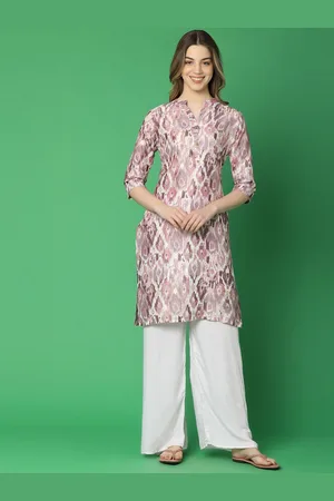 V-Mart Ethnic Motifs Printed Mandarin Collar Knee Length Straight Kurta