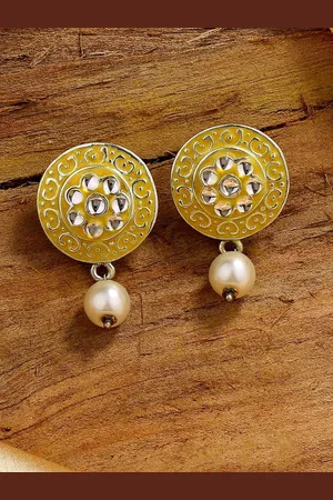 ESTELE Rhodium-Plated Floral Drop Earrings