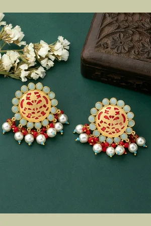 Alamod Gold-Plated Contemporary Drop Earrings