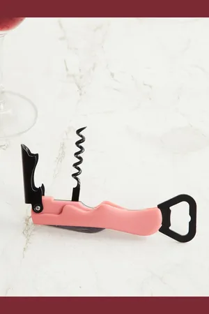 Home Centre Pink Colourblocked Stainless Steel Multi Utility Corkscrew