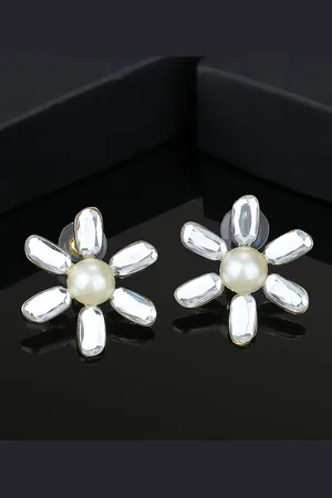 ESTELE Gold-Plated Floral Studs Earrings