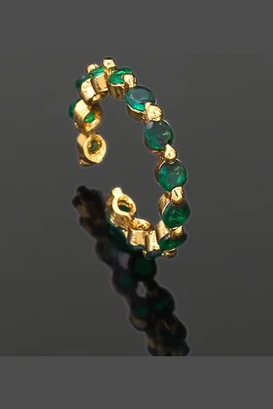 ESTELE Gold Plated Cubic Zirconia Studded Finger Ring