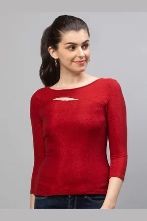 Globus Women Red Solid Top