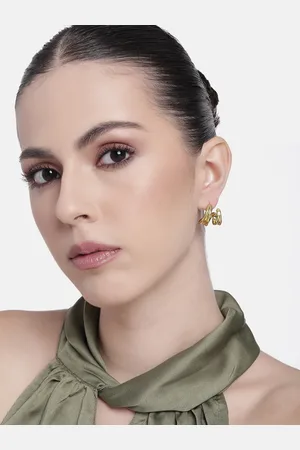 ESTELE Gold Plated Stylish Semi Luxury Demifine Stud Earrings