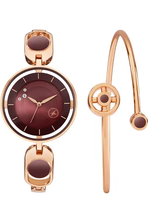 Fastrack Women Brass Dial & Straps Analogue Watch
