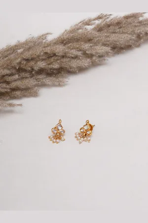 Ruby Raang Girls Gold Plated Drop Earrings