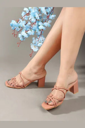 DressBerry Textured Party Block Sandals