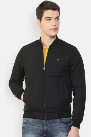 Louis Philippe Men Black Bomber Jacket