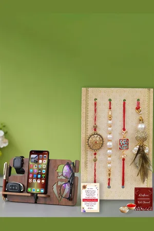 eCraftIndia Set of 4 Designer Rakhi Gift Set
