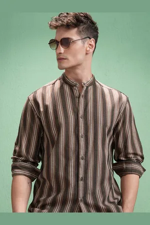 Highlander Men Opaque Striped Casual Shirt