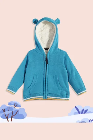 Mothercare Infant Boys Blue Knitted Hooded Sweatshirt