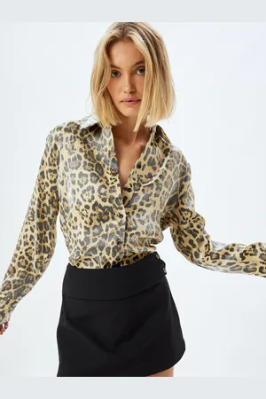 Koton Women Spread Collar Animal Printed Casual Shirt
