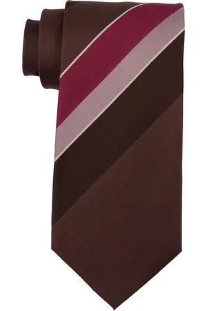The Tie Hub Men Brown & Maroon Striped Broad Tie