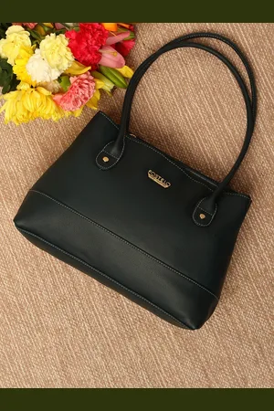 FOSTELO Teal Textured Structured Shoulder Bag