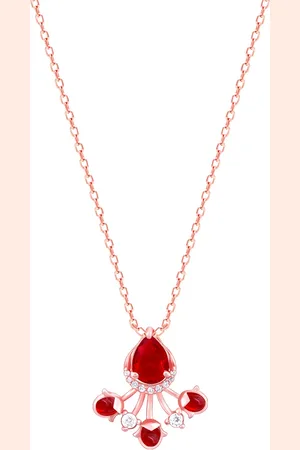 GIVA 92.5 Sterling Silver Rose Gold-Plated Pendant with Link Chain