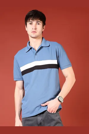 V-Mart Men Colourblocked Polo Collar Pockets Slim Fit T-shirt