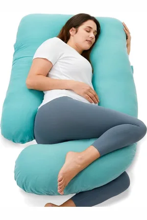 Pum Pum Turquoise Blue Fibre Filled Faux Velvet Ultra Soft Maternity Pillow